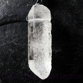 Etched Crystal - kwartspunt Groot geboord per st.