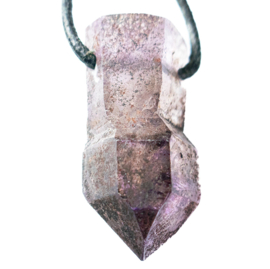 Amethist, Scepter kwarts  punt hanger geboord 1x UNIEK