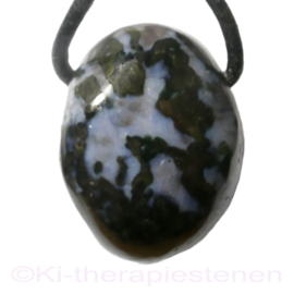 Gabbro 'Mystic Merlinite' Blackstone edelsteen hanger per st.