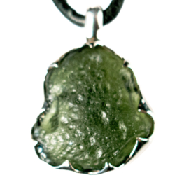 Moldaviet in zilveren hanger 5,7 gr. 1A kwaliteit  |  1x  UNIEK