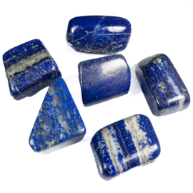 Lapis Lazuli 1A kwaliteit trommelstenen (XL) SET van 6x