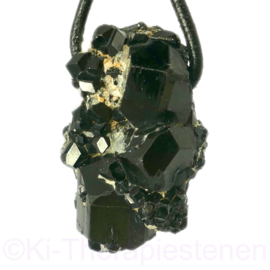 Toermalijn zwart, kristalcluster groot geboord 1x uniek ex.