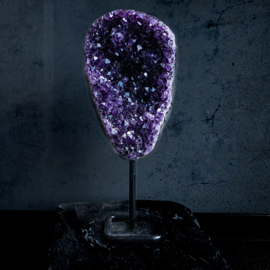 Amethist Cluster-Geode, op metalen staander,  1 kilo, 1x UNIEK