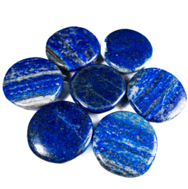 Lapis Lazuli,  platte edelsteen ø ca 3,5 cm per st. *