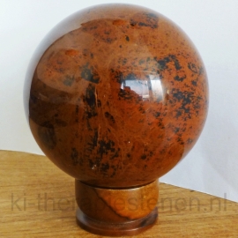 Obsidiaan Mahonie Bol  ca 11 cm