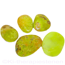 Groene Opaal  platte steen  L. 4,5 cm
