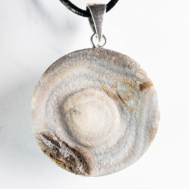 Chalcedoon rozet (groot) hanger 1x UNIEK