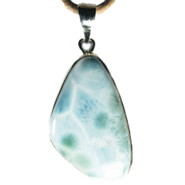 Larimar 1A kwaliteit groot  Zilveren hanger | 1x UNIEK