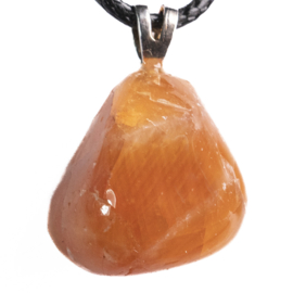 Calciet, donker oranje  edelsteen hanger
