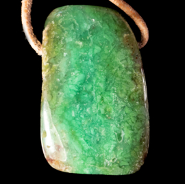 Chrysopraas Natuur edelsteen hanger 1x UNIEK