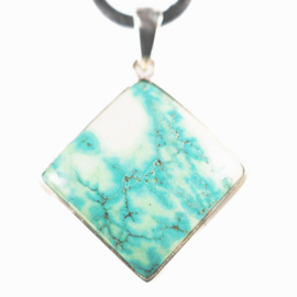 Turquoise , groen, Perzisch-Iran Zilveren hanger | 1x UNIEK