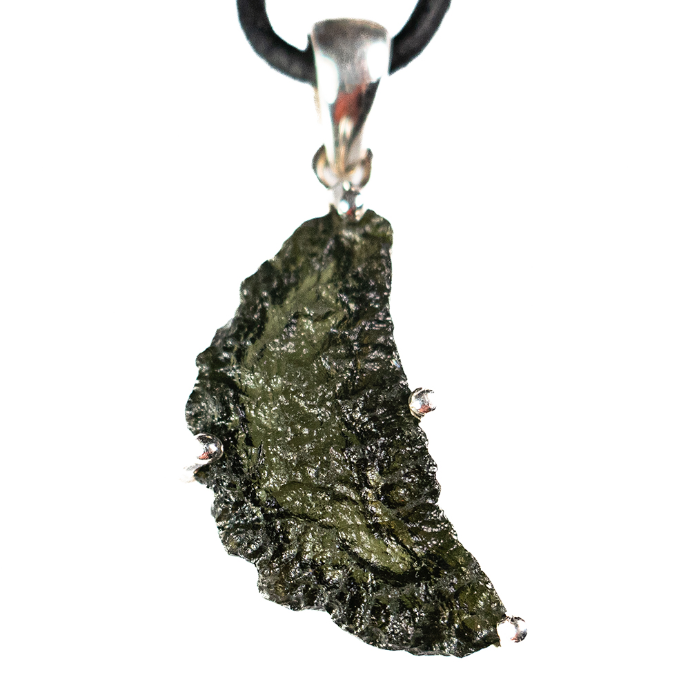Moldaviet in Zilveren hanger 1A kwaliteit  |  1x  UNIEK 6,1 gr.