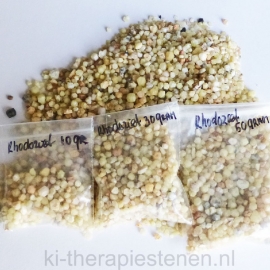 Rhodiziet Meesterkristallen,  3-4 mm 0,5 kilo.