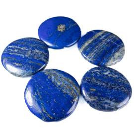 Lapis Lazuli,  platte edelsteen ø ca 4 cm per st. *