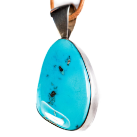 Turquoise 'Sleeping Beauty' Arizona, Zilveren hanger | 1x UNIEK 'Doornroosje'.