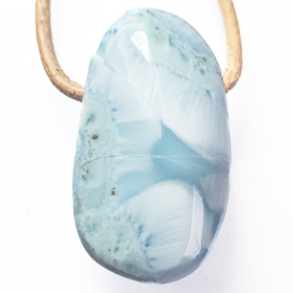 Larimar Groot  hanger geboord 1x UNIEK