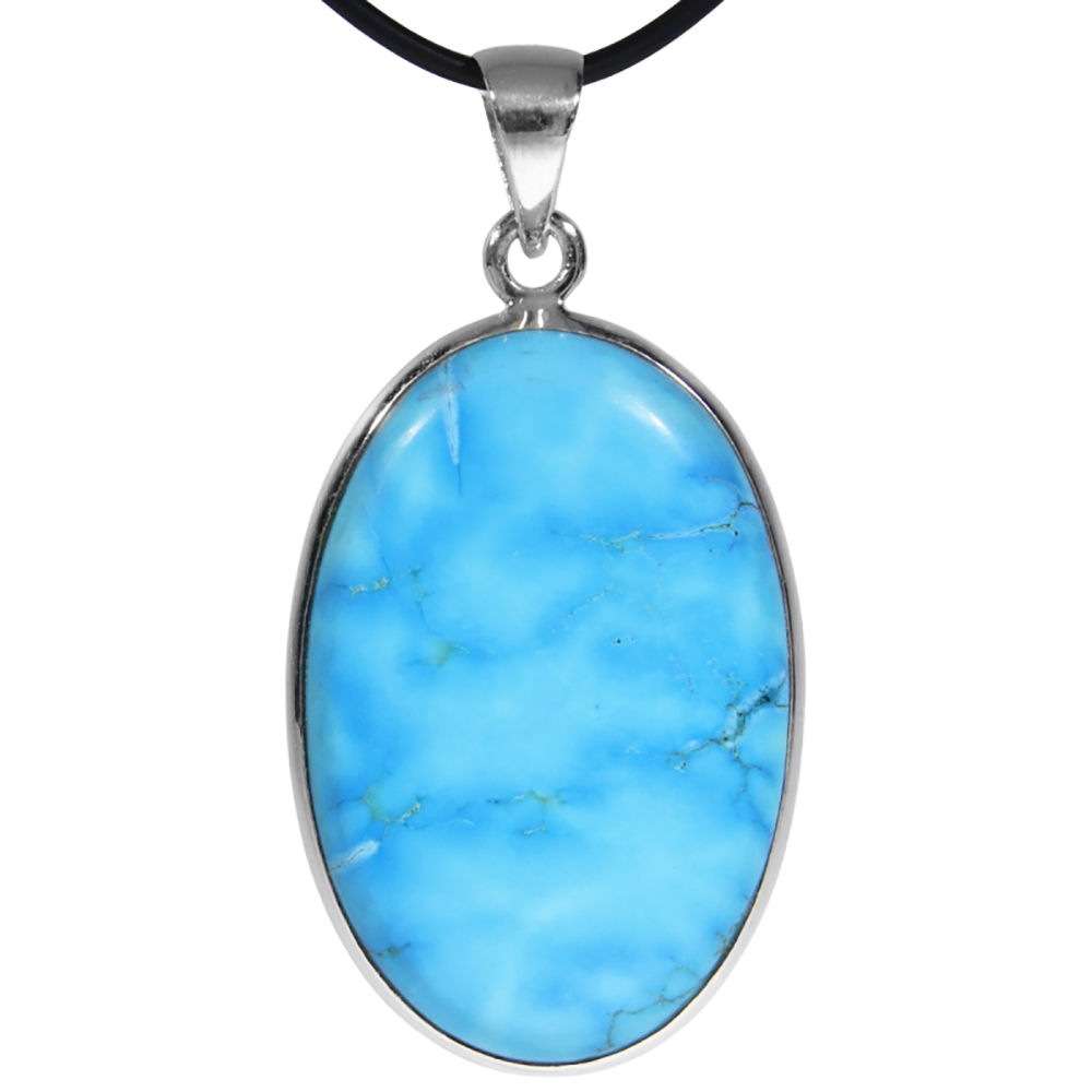 Turquoise 'Sleeping Beauty' Arizona, Zilveren hanger | 1x UNIEK