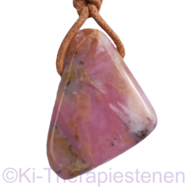 Opaal, "Andeopaal pink" hanger (grote)  geboord per stuk.