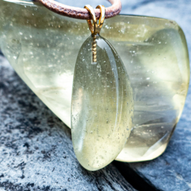 Libisch Woestijnglas - Goud Tektiet  hanger │ 1x UNIEK