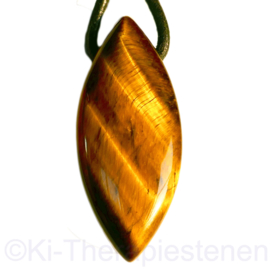 Tijgeroog  'Ruit', L. 4 cm hanger per st.