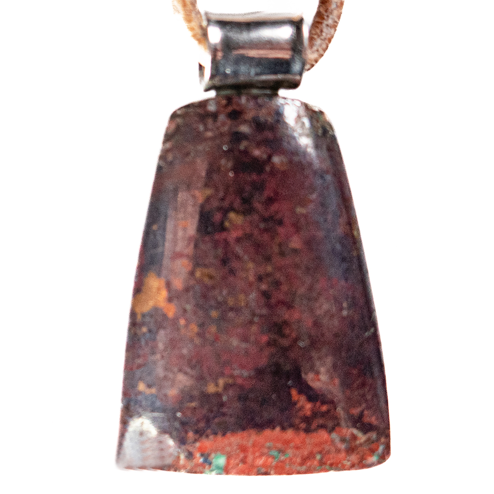 Koper met Chrysocoll  hanger Groot  |  Zilver buisoog 1x UNIEK