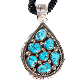 Turquoise 'Sleeping Beauty' Arizona, Zilveren hanger | 1x UNIEK 'Doornroosje'.