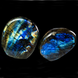 Labradoriet A-kwaliteit Vrije vorm Sculpturen SET van 2x