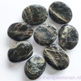 Maansteen, zwarte platte edelsteen (Extra) per st.