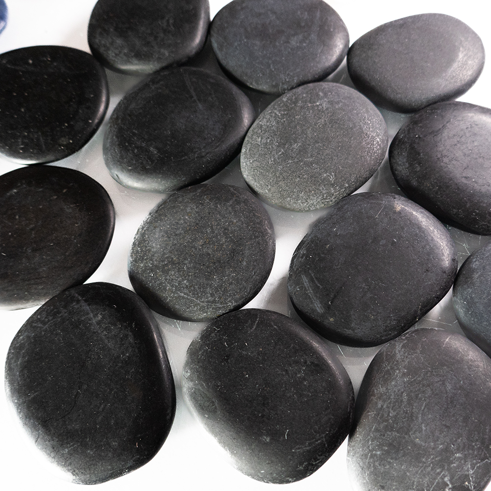 Lava, platte edelsteen  (ø 5 - 6 cm) per st.*