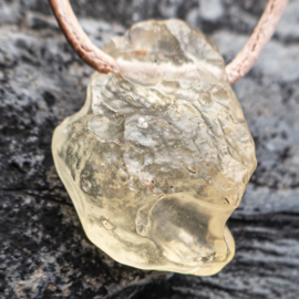 Libisch Woestijnglas - Goud Tektiet (XL) hanger Groot │1x UNIEK