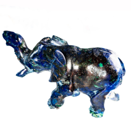 Olifant, Azuriet Malachiet  1x UNIEK