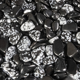 Obsidiaan, Sneeuwvlok, zwart trommelst. 1A kwaliteit (XS) 0,25 /  0,5 kg / 1 kg