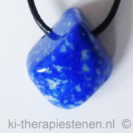 Lapis-Vlek- witte punt Lapis - edelsteen hanger geboord