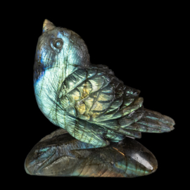 Labradoriet, Vogel 1A kwaliteit, H 7 cm, 1x UNIEK