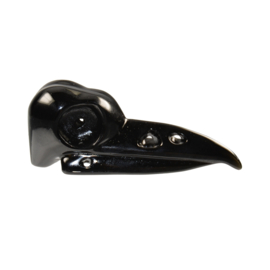 Obsidiaan Raaf - 'Raven Skull', Obsidiaan L. ø 5 cm hanger geboord