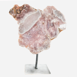 Amethist (roze) ,  1A-kwaliteit op standaard,  15 x 17 x 5 cm  | 0,9 kilo  1x UNIEK