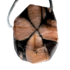 Kruissteen (Chiastoliet) edelsteen hanger geboord 1x UNIEK