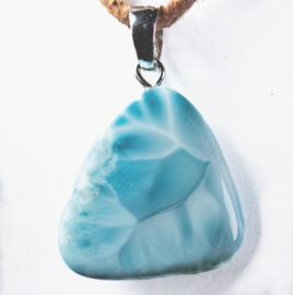 Larimar, edelsteen hanger  1x UNIEK