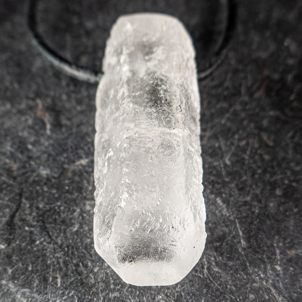 Etched Crystal - kwartspunt Groot geboord 1x UNIEK