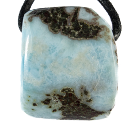 Larimar mét matrix Groot  hanger geboord 1x UNIEK