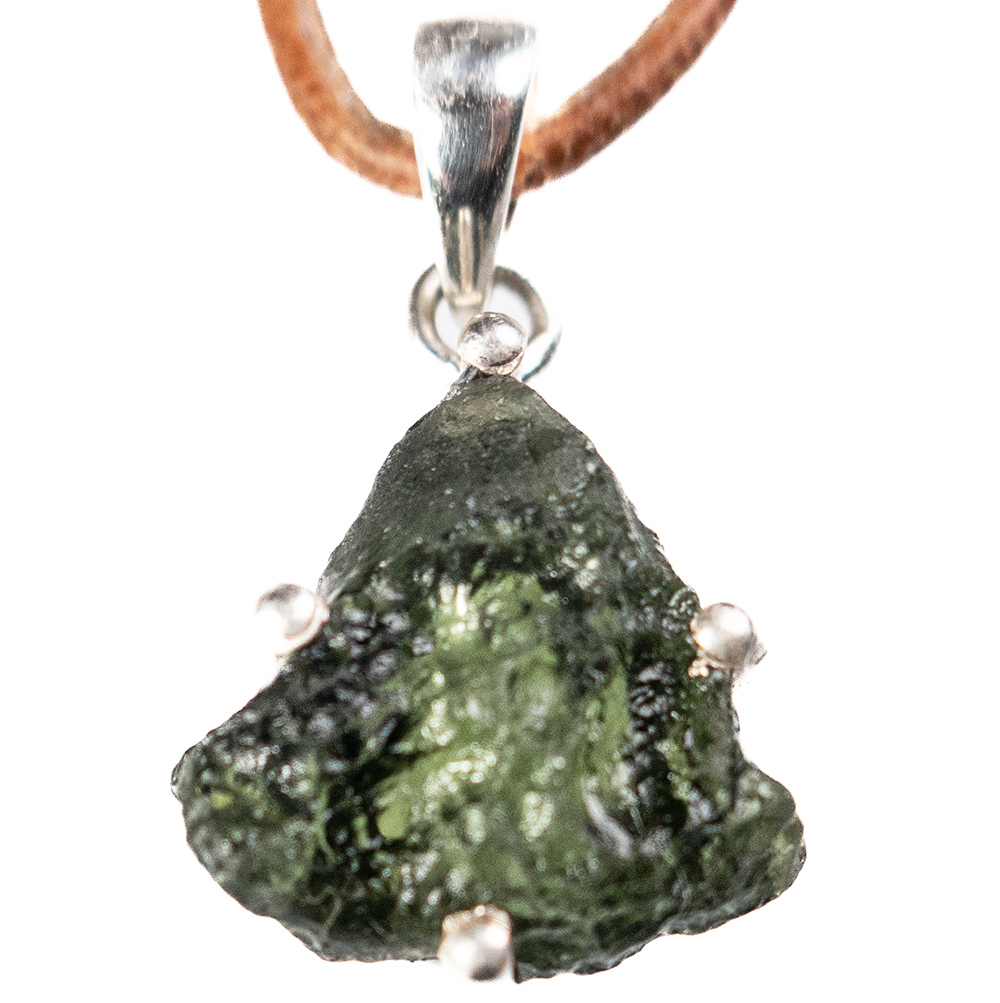 Moldaviet in Zilveren hanger 1A kwaliteit  |  1x  UNIEK 4,3 gr.
