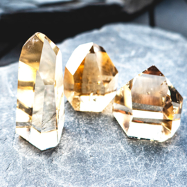 Citrien  Kristal (Natuur)  gefacetteerd SET van 3x │ 1x UNIEK