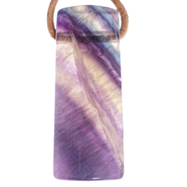 Fluoriet, hanger rechthoekig, Regenboog │  1x UNIEK