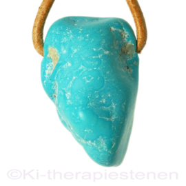 Turquoise 'Kingman' Arizona, Groot, A kwaliteit hanger geboord 1x uniek ex.