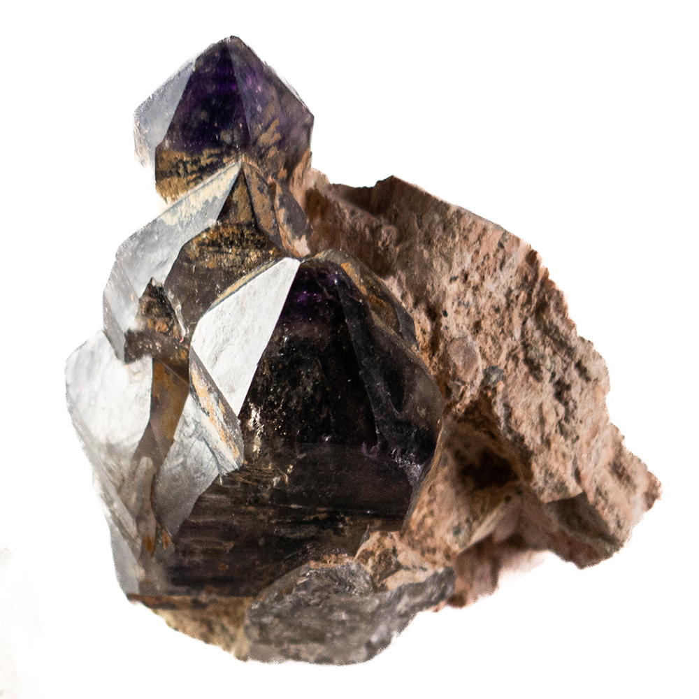 BRANDBERG  Elestiaal (floater)- Rookkwarts- Amethist SET van 3x