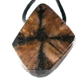 Kruissteen (Chiastoliet) edelsteen hanger Groot 1x UNIEK