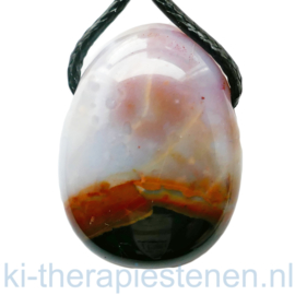 Sardonyx hanger geboord per st.