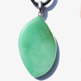 Chrysopraas 1 A-kwaliteit Groot 925 zilv. hanger 1x UNIEK