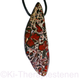 Jaspis, Brekkie  grote hanger,  geboord 1x uniek ex.