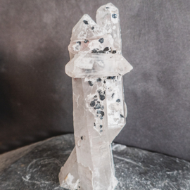 Magische Laserkristal - (Binnen-Mongolië) met Hematiet en coating 1x UNIEK